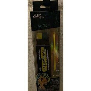 Alex Spa Dual Color Hair Chalk Fearless Neon Yellow & Teal blue w/comb NEW